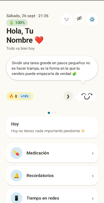 Inicio en modo lista